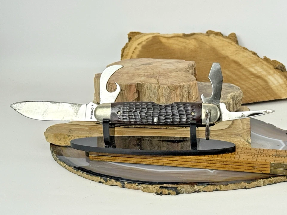 Vintage (1992) CaseXX 640045R Multi Function Scout Knife w/bone handles--2687.25 - Image 2 of 4