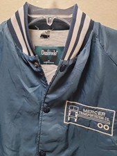 VTG 80s Dunbrooke USA Made Nylon Bomber Trucker Jacket Mercer Transportation SzM
