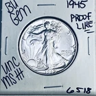 1945 BU GEM LIBERTY WALKING SILVER HALF UNC MS+++ U.S. MINT RARE COIN 6518
