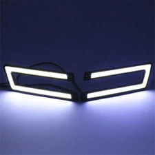 2 Pcs White COB DRL LED Daytime Running Light for Universal Car Driving Fog Lamp