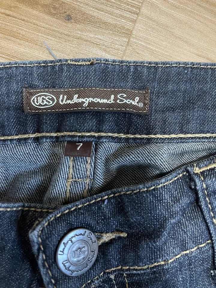 Underground Soul Jeans Junior Girls 7 Bootcut Low Rise Stretch Dark Wash Denim - Image 4 of 4