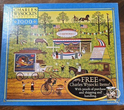 Charles Wysocki's 2004 Jigsaw Puzzle 1000 Pc July 4th Bang Boom Bam Pow Sealed - Picture 3 of 8