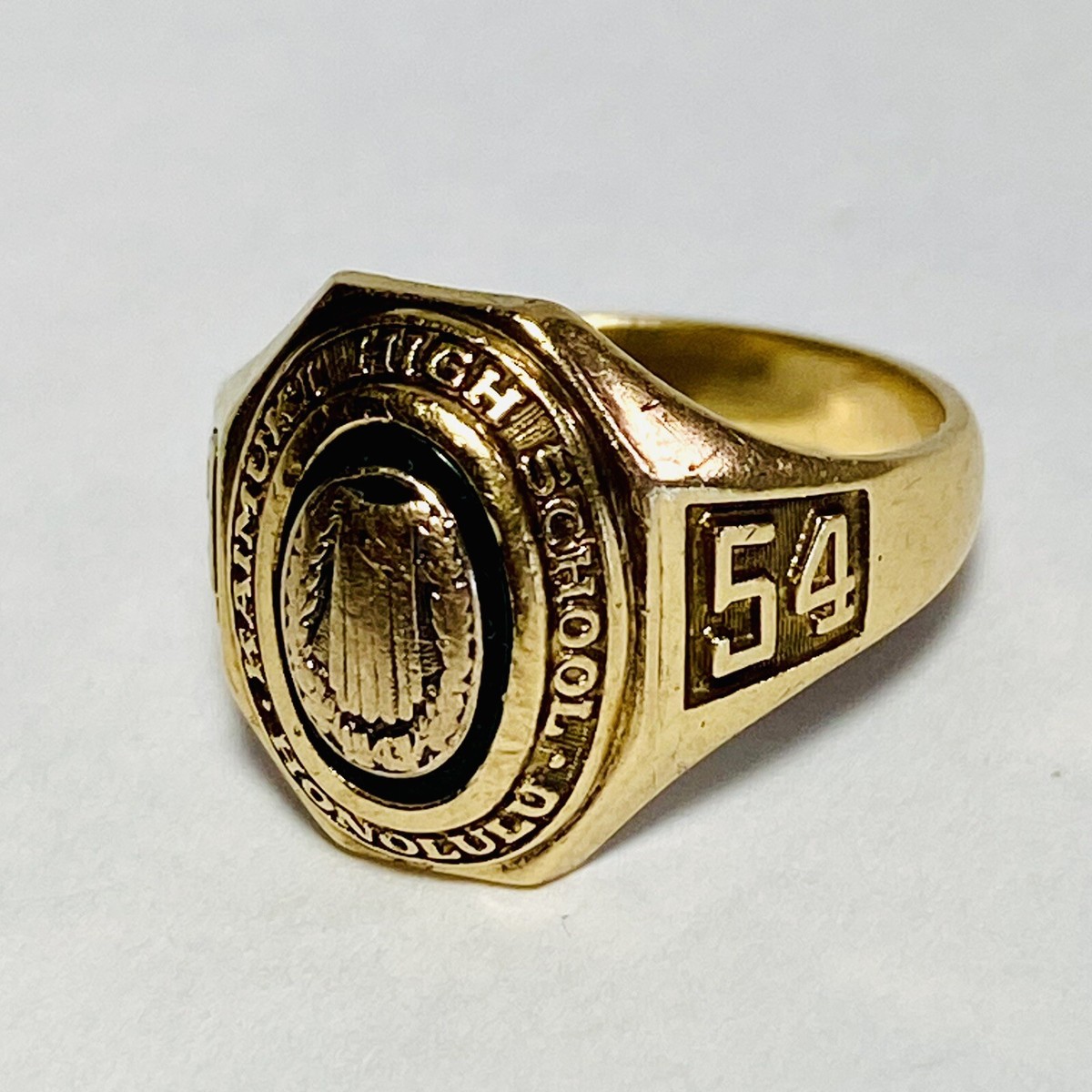 1954 Kaimuki High School Hawaii 10K Yellow Gold Size 7 Balfour