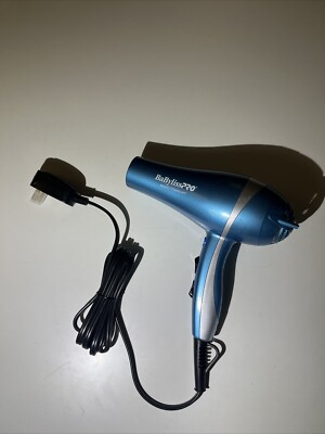 BaBylissPro Nano Titanium Blue Electric Portable Ionic DC Hair Dryer Used
