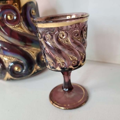 Jarra de vidrio arte amatista victoriano S repetición Dugan C 1900 y una cordial - Imagen 5 de 16