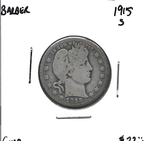 1915-S Barber Quarter Good