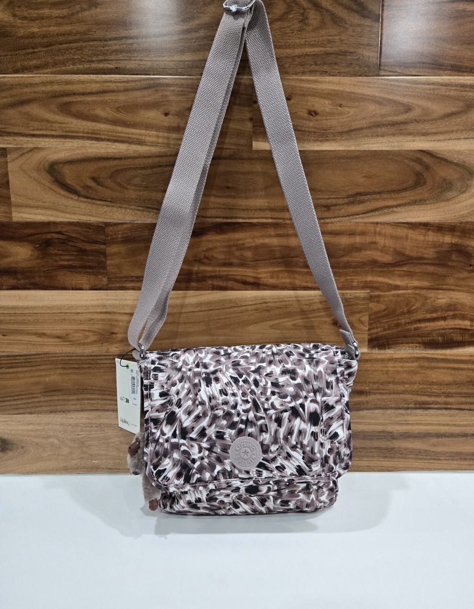 Kipling Bag Crossbody Medium Leopard Feathers Color NEW