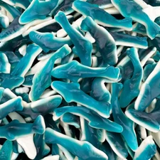 Baby Blue Sharks Gummy Candy | 1-Pound Bag | Blue Raspberry and Marshmallow Flav