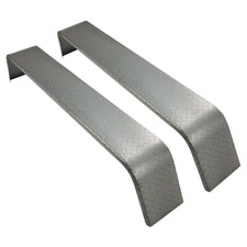 2 PCS Steel Diamond Tread Plate Tandem Axle Trailer Fenders 10-1/4"x72-7/8"x13"