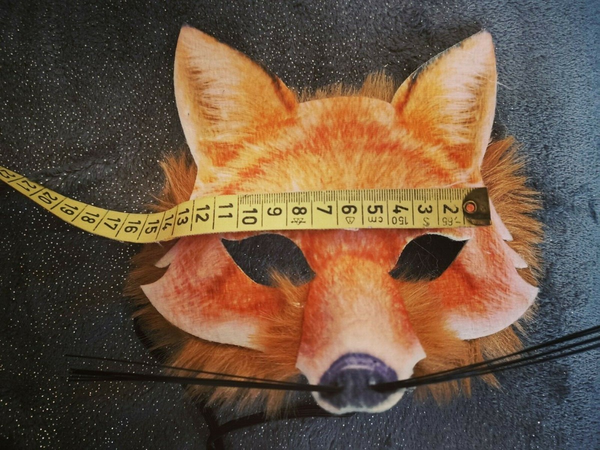 Fuchs Maske Aus Samt & PVC - Tiermaske Für Fasching, Karneval, Verkleidungsparty (braun-weiß)