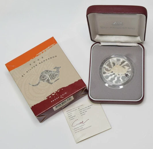 2002 AUSTRALIA $1 KANGAROO Royal Australian Mint - 1 oz Silver coin Foto 3 de 3