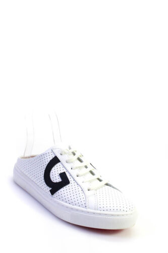 G/Fore Womens Perforated Leather Laced Up Sneakers Mulesw White Size 7.5 - Picture 1 of 4