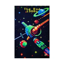 8-Bit Space Probe Exploration Poster, Retro Gaming Wall Art, Vintage Video Game