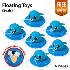 6 Pcs Set Eco-Friendly Seal Rubber Toy Swim Ring Pool Party Bathtub Decoration