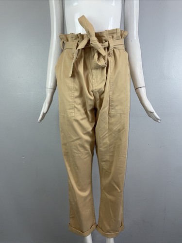 NWT TOPSHOP Rory Paperbag Waist Utility Trousers Size 12