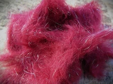 Irish Fly Supplies Claret Rabbit Dubbing with Pearl Flash Faux seals fur.