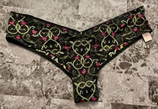 NWT VICTORIA'S SECRET M SNAKE APPLE SATIN SMOOTH STRAPPY HIGH LEG CHEEKY PANTIES