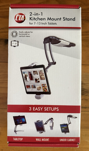 CTA 2-in-1 TABLET STAND Kitchen Mount 7-13 inch NEW Unopened for 7 -13" Tablets - Afbeelding 2 van 12