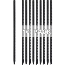 Rebar Stakes 16 Inch 10 Pack Ground Stakes Heavy Duty with Chisel Point Strai...