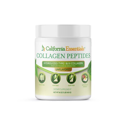 Collagen Powder Keto Non-GMO Gluten Free Collagen Peptides - Unflavored (1 lb)