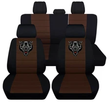 Front and rear car seat covers fits 2014 Subaru Outback with angry wolf design