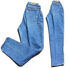 Vintage Lee Jeans High Waist Tapered Leg 12 M 29  Waist Union Made USA Mom Jeans