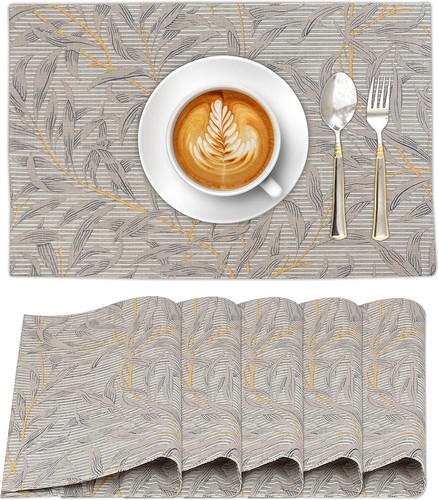 Ruvanti Placemats 100% Cotton 13x19 Inch, Dining Table Placemats Set of 6, - 第 1/7 張圖片
