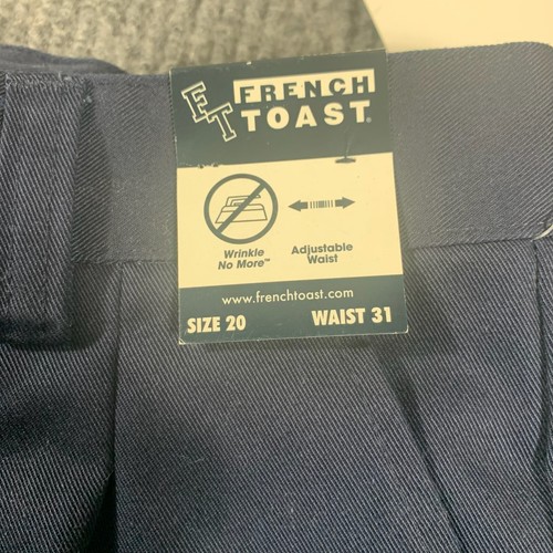 French Toast Pants Girls 20 Blue School Wear Uniform Straight High Rise 32x31 - Picture 5 of 21