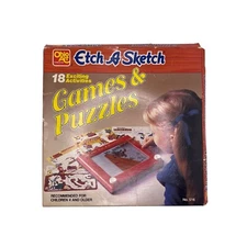 Vintage Ohio Art Etch A Sketch Games & Puzzles 1988 Complete Set No. 516