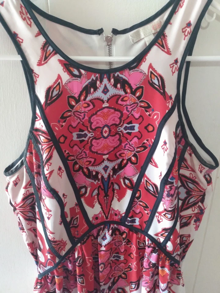 Vestido Campesino Boho GB Talla Para Mujer Pequeño Maxi Largo Festival Concierto Foto 3 de 4