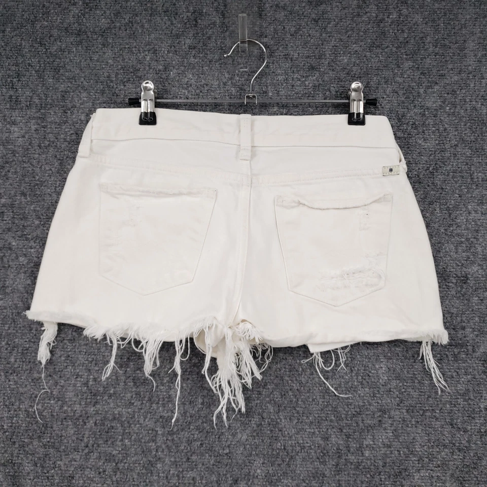 Lucky Brand 短裤女式 2 26 白色 The Cut Off 低腰浅洗破旧 — 第 2/4 张图片