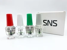 SNS Dipping Powder Gel Base Gel Top Base Sealer Dry Set of 4 PINK WHITE FASTSHIP