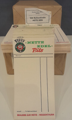 Nette Edelpils Brauerei Weißenthurm Kellnerblöcke Kellnerblock  7 x14 cm Vintage