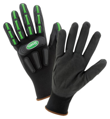 Scotts Work Gloves Impact Protection Safety Gloves Heavy Duty Dip Gloves Size L