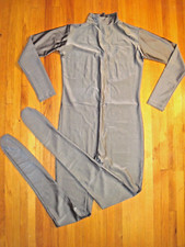 Plus Size Shiny Deep Gray Long Sleeve T Neck Footed Unitard Size 2XL-16-18 New