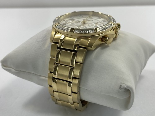 Bulova Classic Diamonds Chronograph Quartz Gold Tone Steel Men's Watch 98E113 - Picture 5 of 16