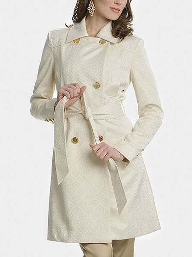 MARCIANO GUESS JACQUARD TRENCH COAT BEIGE WITH GOLD tone S - Picture 1 of 1