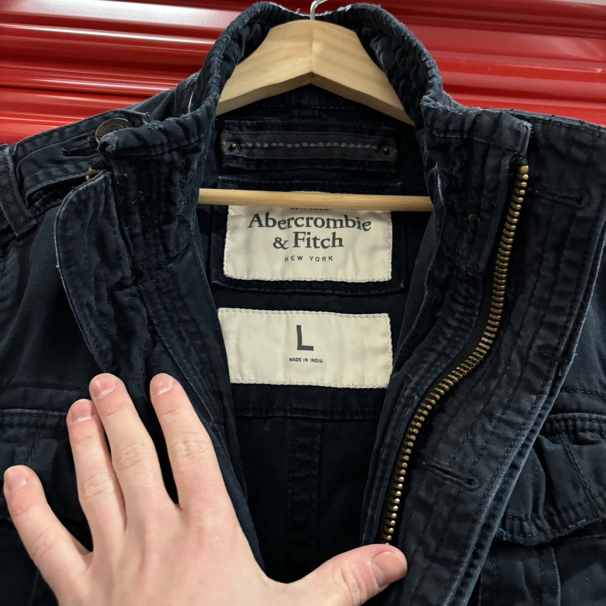 VTG Abercrombie & Fitch Blue Military Navy Field M65 Jacket