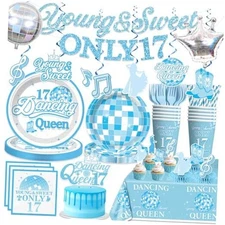 Xynic 182Pcs Dancing Queen Party Decorations 17, Dancing Queen Tableware Set 