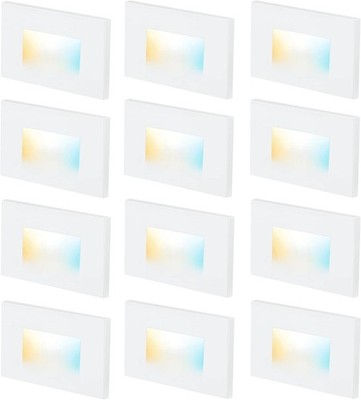 12 PACK, CLOUDY BAY 3 Color 120V Dimmable LED Indoor Outdoor Step Light