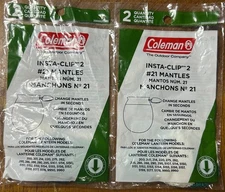4 GENUINE COLEMAN INSTA CLIP #21 LANTERN MANTLES 2-2 PACKS FACTORY SEALED