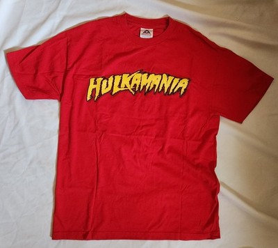 Vintage Hulk Hogan Wrestling T-shirt WWE Hulkamania 100% Cotton Pre-shrunk LRG 