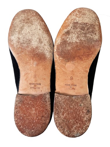 OSOEASIE Vintage Albert Pantofole Nero Velluto Oro Cervo Ricamo Uomo 9UK 10 US - Foto 16 di 17