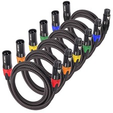 XLR Cables 35ft 6 Packs - 3 Pin XLR Male to Female Microphone Cable Braided P...