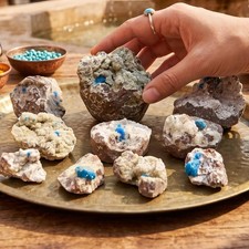 Cavansite Crystal Specimen Vanadium In Rough Matrix Natural India Mineral