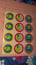 Vintage CTP Scratch And Sniff Stickers Pineapple Glossy 1 Sheet Good Scent