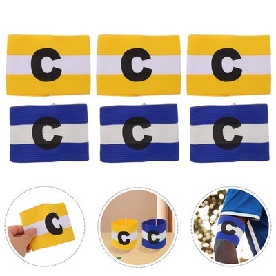 6Pcs Football Captain Armbands Durable Nylon Elastic Bands for Sports Use