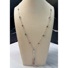 Brighton Elora Gems Dots Y Necklace Multicolor Crystal Silver Plated Beautiful