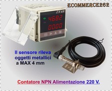 CONTA PEZZI  contapezzi Programmabile Contaimpulsi 220 V + sensore induttivo