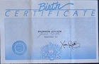 Vintage Cabbage Patch Babies Birth Certificate Girl ~ Bronwen Joyleen ~ Coleco